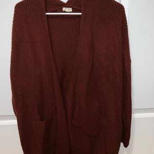 Deep maroon cardigan